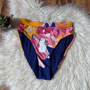Trina Turk High Rise Floral Bikini Bottoms NWT